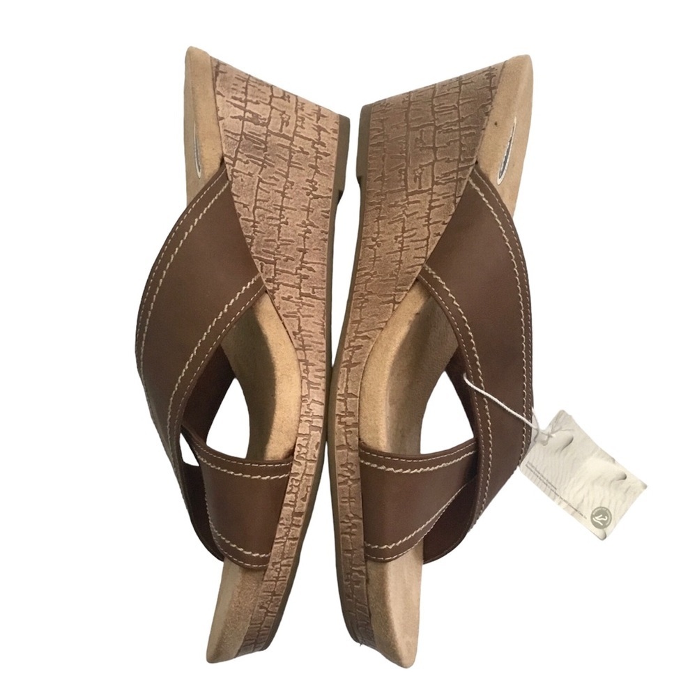 Dr. Scholl's Strappy 3” Wedge Sandal Slider Shoes New! 8.5 Retro Style - Picture 4 of 7